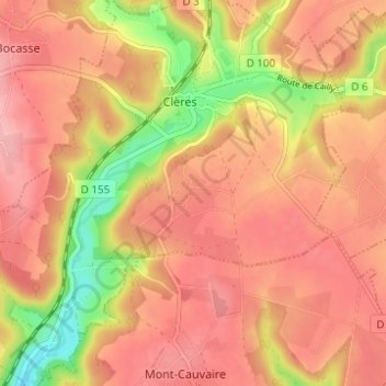 Mapa topográfico Grand Cordelleville, altitude, relevo