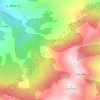Mapa topográfico Telles, altitude, relevo