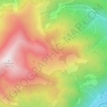 Mapa topográfico Croix de Beliou, altitude, relevo