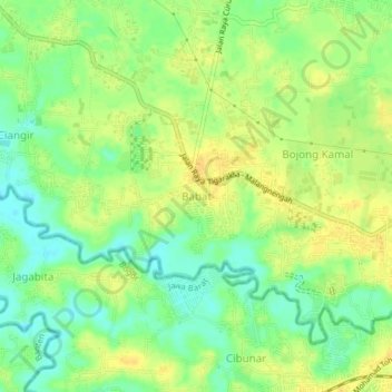Mapa topográfico Babat, altitude, relevo