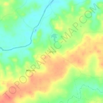 Mapa topográfico Tigipió, altitude, relevo