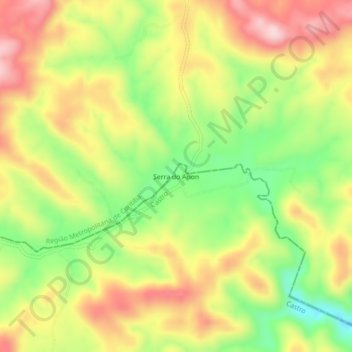 Mapa topográfico Serra do Apon, altitude, relevo