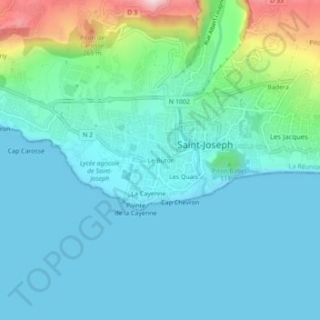 Mapa topográfico Le Butor, altitude, relevo