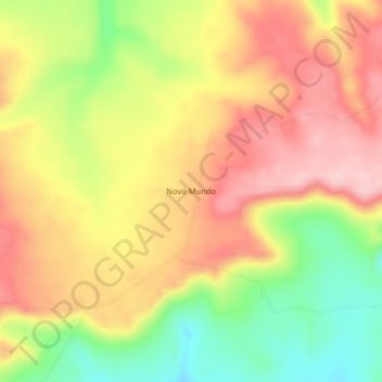 Mapa topográfico Novo Mundo, altitude, relevo