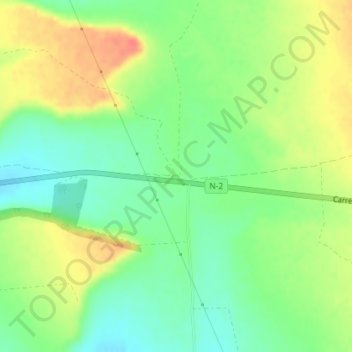 Mapa topográfico Ventas del Rey, altitude, relevo