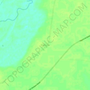 Mapa topográfico Damaia, altitude, relevo