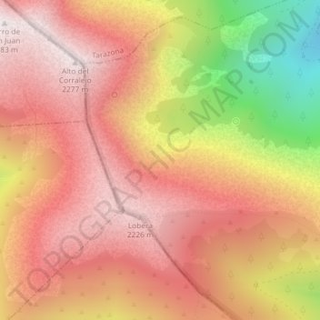 Mapa topográfico Dehesa del Raso, altitude, relevo