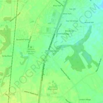 Mapa topográfico Turnkey, altitude, relevo