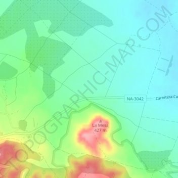 Mapa topográfico El Villal, altitude, relevo