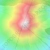 Mapa topográfico Fuego Volcano, altitude, relevo