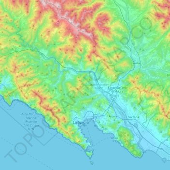 Mapa topográfico Follo, altitude, relevo