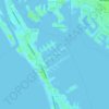 Mapa topográfico Bahia Shores, altitude, relevo