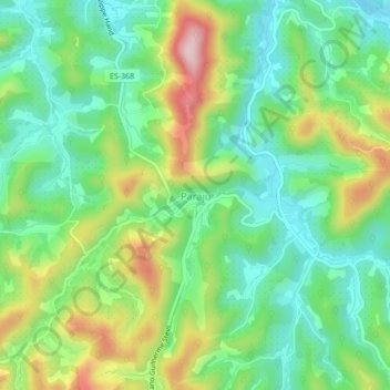 Mapa topográfico Paraju, altitude, relevo