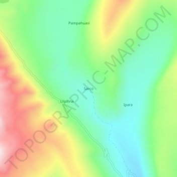 Mapa topográfico Sarco, altitude, relevo