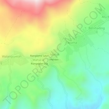 Mapa topográfico Mahal, altitude, relevo