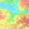 Mapa topográfico Borralha, altitude, relevo