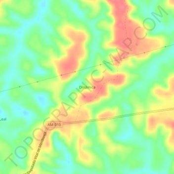 Mapa topográfico Dinâmica, altitude, relevo
