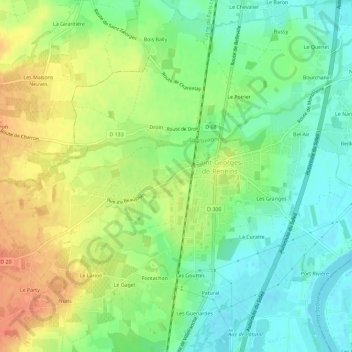 Mapa topográfico Le Moulin, altitude, relevo