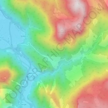 Mapa topográfico Wildental, altitude, relevo