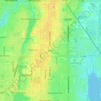 Mapa topográfico Baskin, altitude, relevo