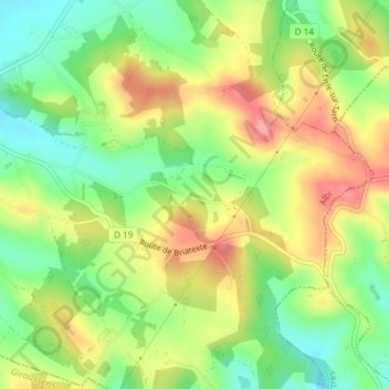 Mapa topográfico Le Rouquet, altitude, relevo