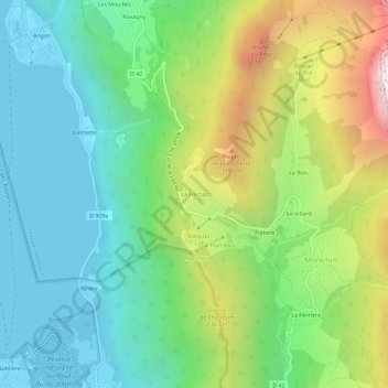 Mapa topográfico La Forclaz, altitude, relevo