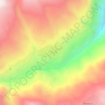 Mapa topográfico Ichoca, altitude, relevo