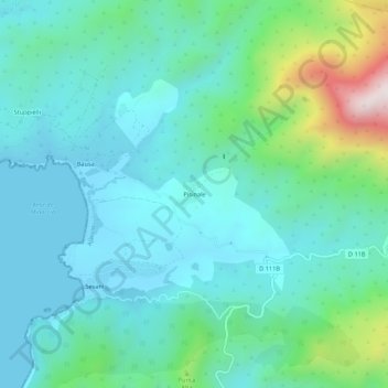 Mapa topográfico Pisinale, altitude, relevo