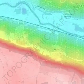 Mapa topográfico Le Gros Saule, altitude, relevo