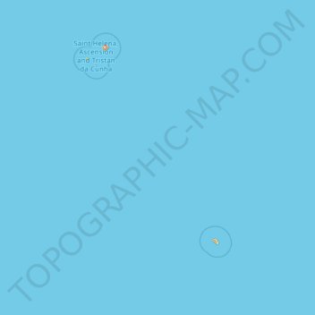 Mapa topográfico Tristan da Cunha, altitude, relevo