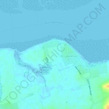 Mapa topográfico Ramsey Island, altitude, relevo