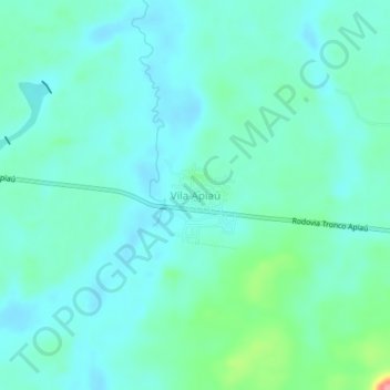 Mapa topográfico Vila Apiaú, altitude, relevo