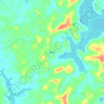 Mapa topográfico Cenor, altitude, relevo
