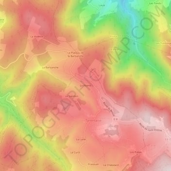 Mapa topográfico Le Plomb, altitude, relevo
