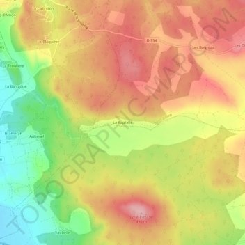 Mapa topográfico La Raphèle, altitude, relevo