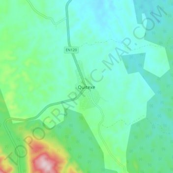 Mapa topográfico Quitexe, altitude, relevo