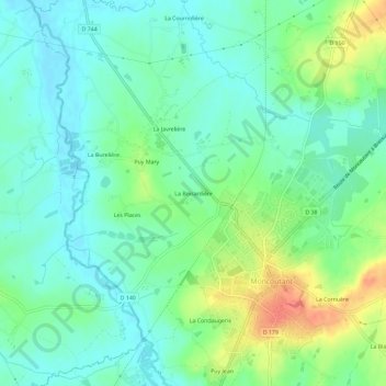 Mapa topográfico La Boisardière, altitude, relevo