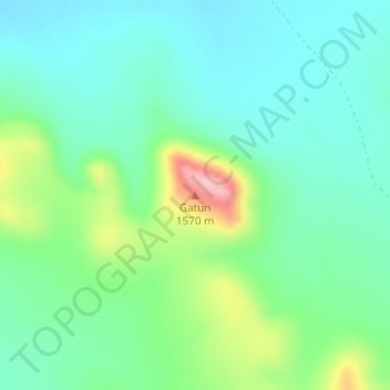 Mapa topográfico Gatun, altitude, relevo