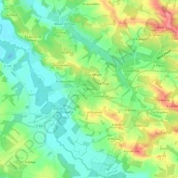 Mapa topográfico A l'Enclos, altitude, relevo