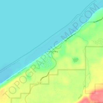 Mapa topográfico Sullivans Landing, altitude, relevo