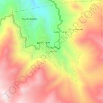 Mapa topográfico Cata Corral, altitude, relevo