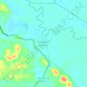 Mapa topográfico Pelabuhan Dagang, altitude, relevo