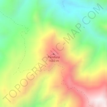 Mapa topográfico Pandura, altitude, relevo