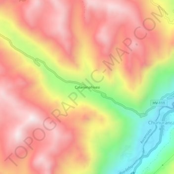 Mapa topográfico Calaminahuasi, altitude, relevo