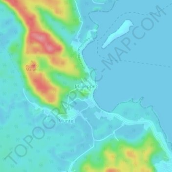 Mapa topográfico Maileppet, altitude, relevo