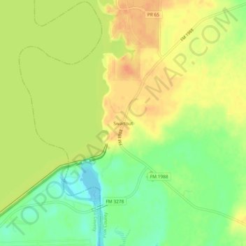 Mapa topográfico Swartout, altitude, relevo