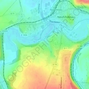 Mapa topográfico Noncourt, altitude, relevo