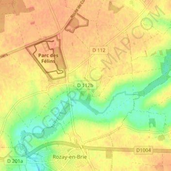 Mapa topográfico Nesles, altitude, relevo