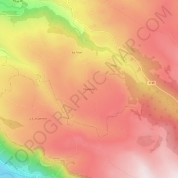 Mapa topográfico Chamblat, altitude, relevo