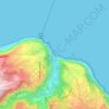 Mapa topográfico Calhau São Jorge, altitude, relevo
